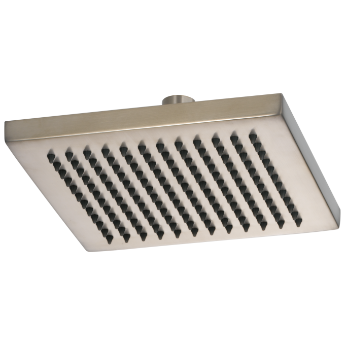 BRIZO Essential Shower 8" Linear Square Single-Function Raincan Shower Head - 2.5 GPM — Brushed Nickel