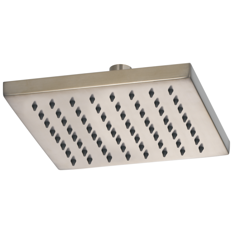 BRIZO Essential Shower 8" Linear Square Single-Function Raincan Shower Head - 1.75 GPM — Brushed Nickel