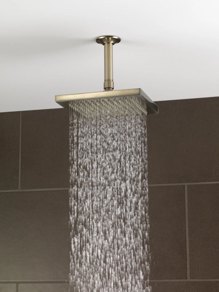 BRIZO Essential Shower 6" Ceiling Mount Shower Arm And Round Flange — Brushed Nickel