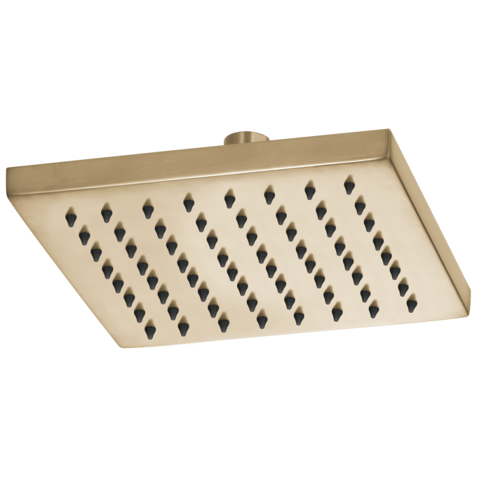 BRIZO Essential Shower 8" Linear Square Single-Function Raincan Shower Head - 1.75 GPM — Luxe Gold
