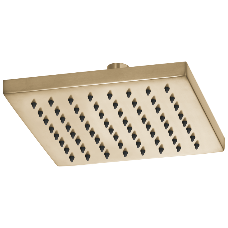BRIZO Essential Shower 8" Linear Square Single-Function Raincan Shower Head - 1.75 GPM — Luxe Gold