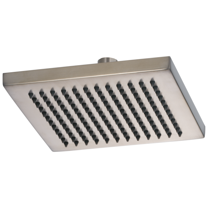 BRIZO Essential Shower 8" Linear Square Single-Function Raincan Shower Head - 2.5 GPM — Luxe Nickel