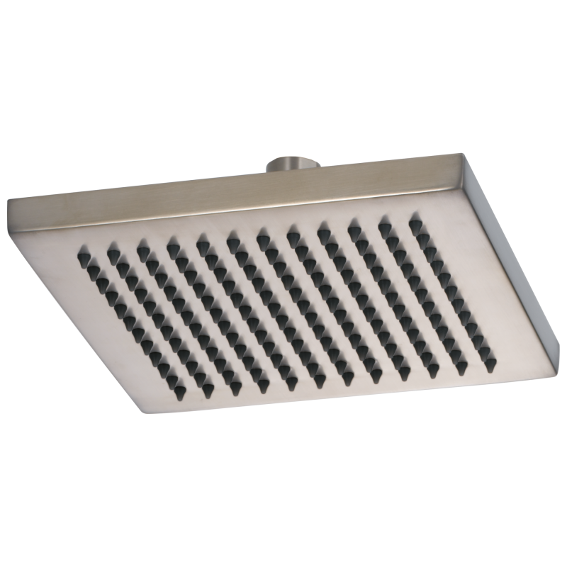 BRIZO Essential Shower 8" Linear Square Single-Function Raincan Shower Head - 2.5 GPM — Luxe Nickel