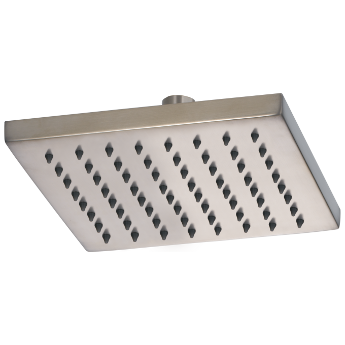 BRIZO Essential Shower 8" Linear Square Single-Function Raincan Shower Head - 1.75 GPM — Luxe Nickel