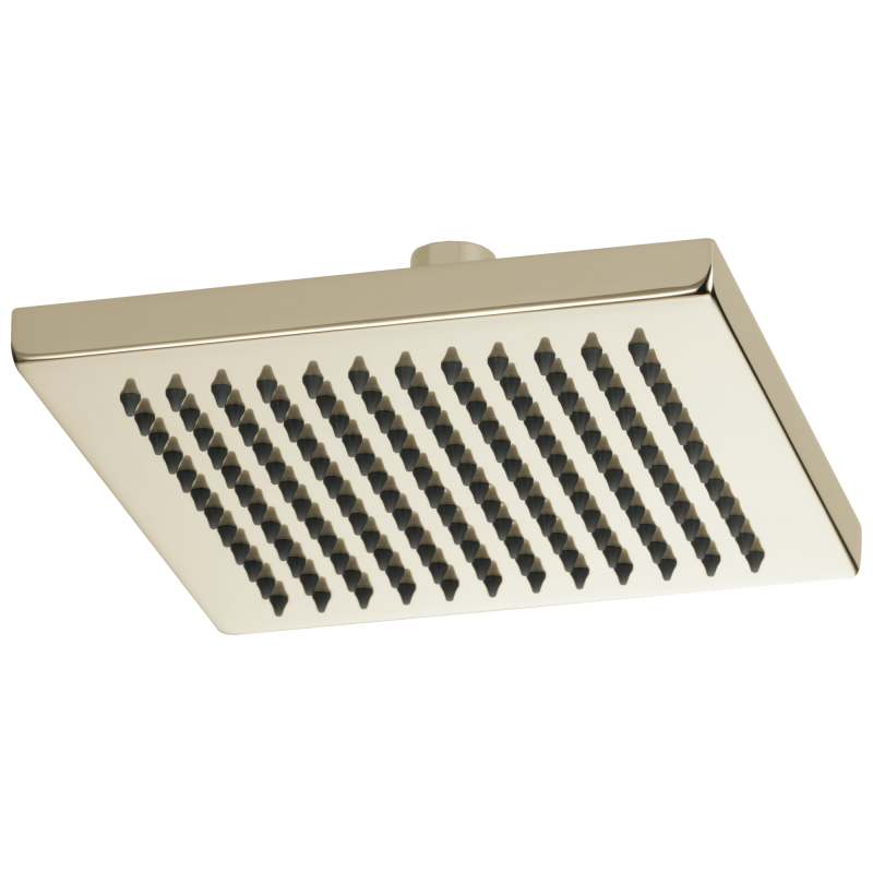 BRIZO Essential Shower 8" Linear Square Single-Function Raincan Shower Head - 2.5 GPM — Polished Nickel