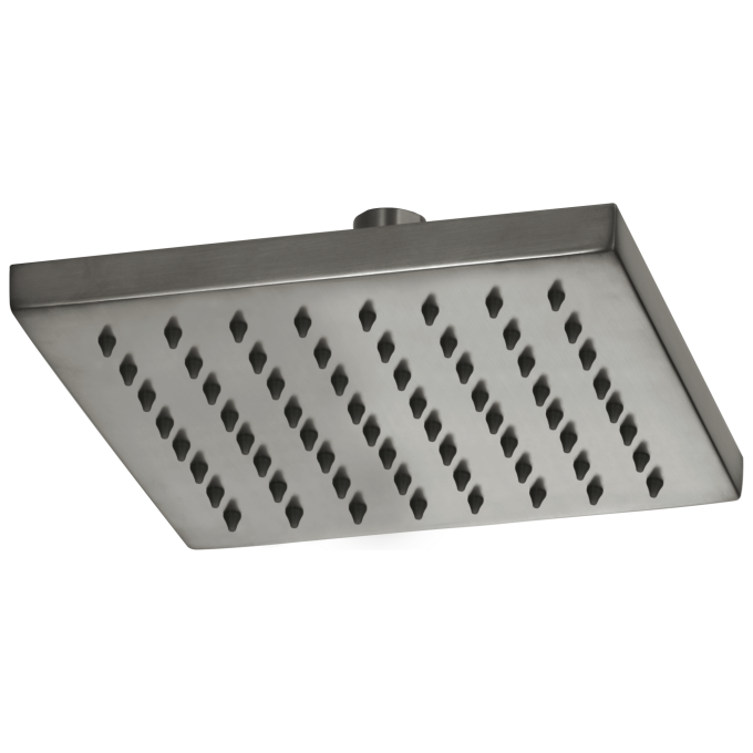BRIZO Essential Shower 8" Linear Square Single-Function Raincan Shower Head - 1.75 GPM — Luxe Steel