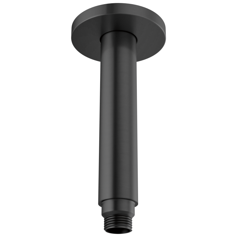 BRIZO Kintsu 6" Dual Waterway Ceiling Mount Shower Arm and Flange — Matte Black