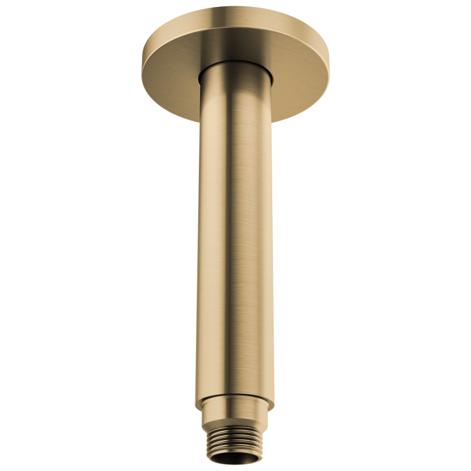 BRIZO Kintsu 6" Dual Waterway Ceiling Mount Shower Arm and Flange — Luxe Gold