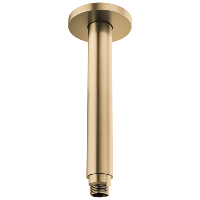 BRIZO Kintsu 10" Dual Waterway Ceiling Mount Shower Arm and Flange — Luxe Gold