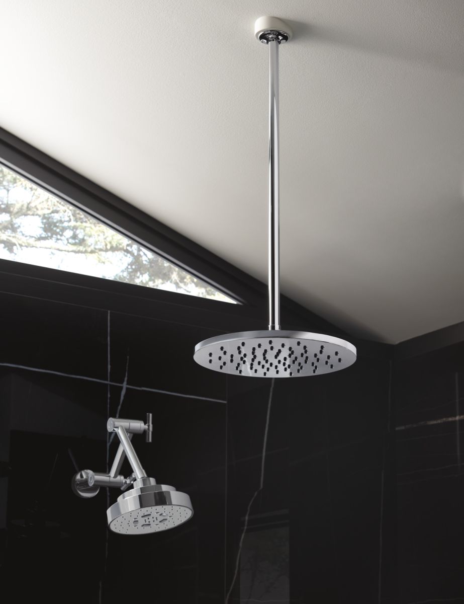 BRIZO Essential Shower 24" Ceiling Mount Shower Arm And Round Flange — Chrome