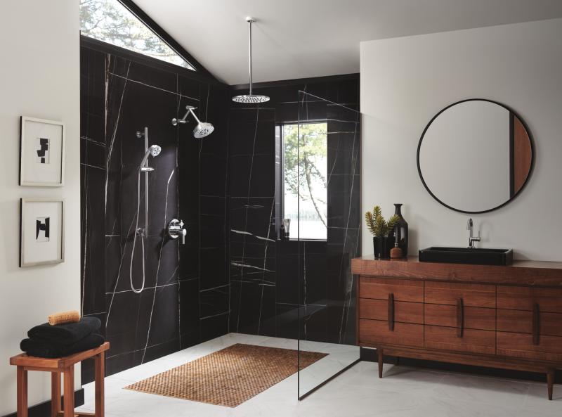 BRIZO Essential Shower 12" Linear Round Single-Function Raincan Shower Head - 1.75 GPM — Chrome