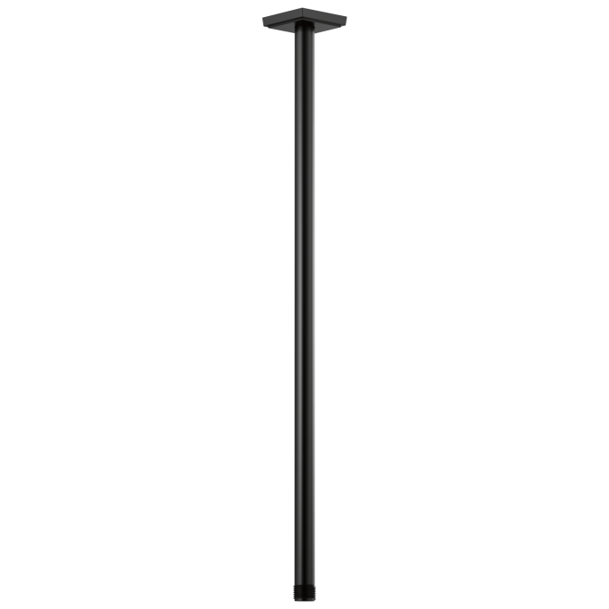 BRIZO Essential Shower 24" Ceiling Mount Shower Arm And Square Flange — Matte Black