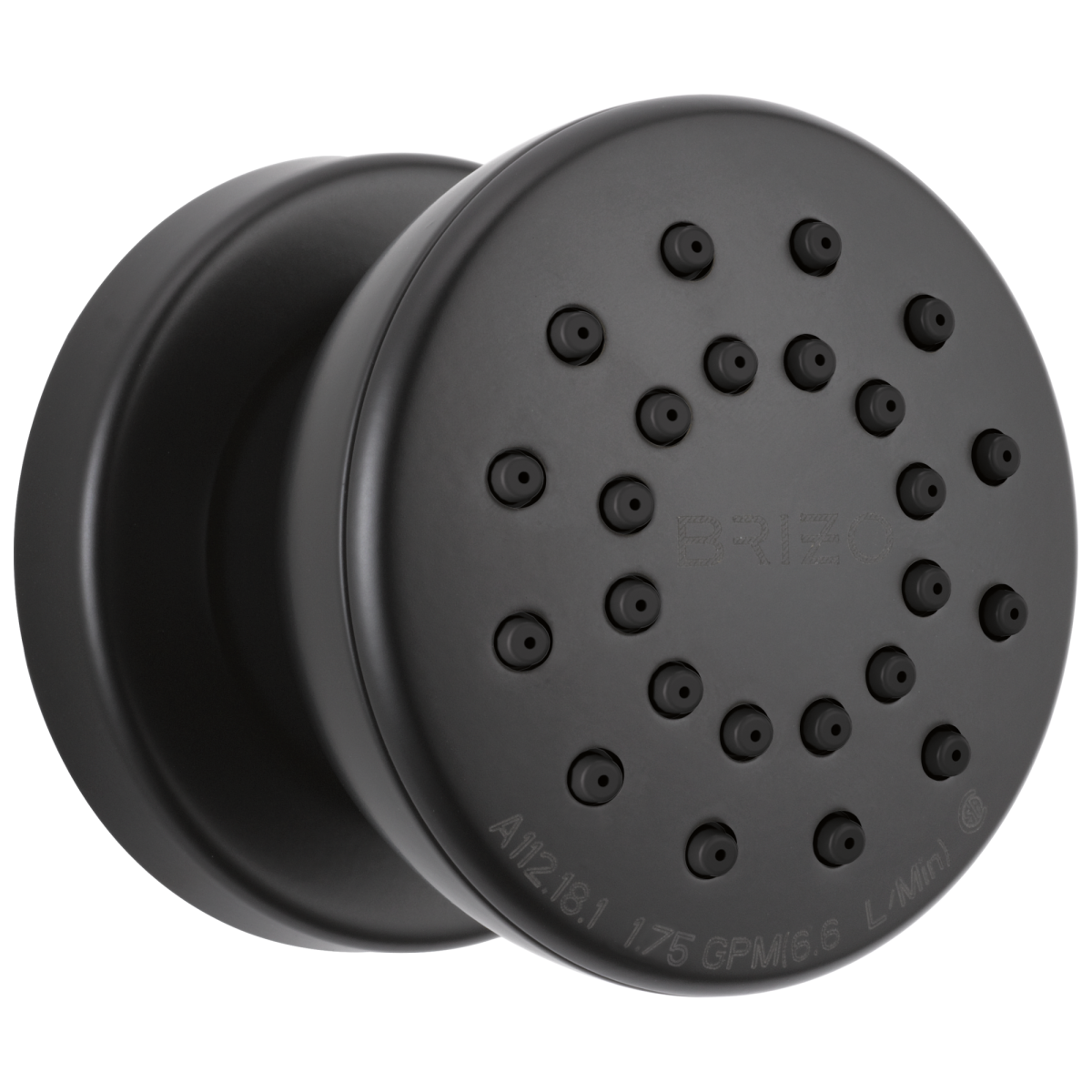 BRIZO Essential Shower Touch-Clean Round Body Spray — Matte Black