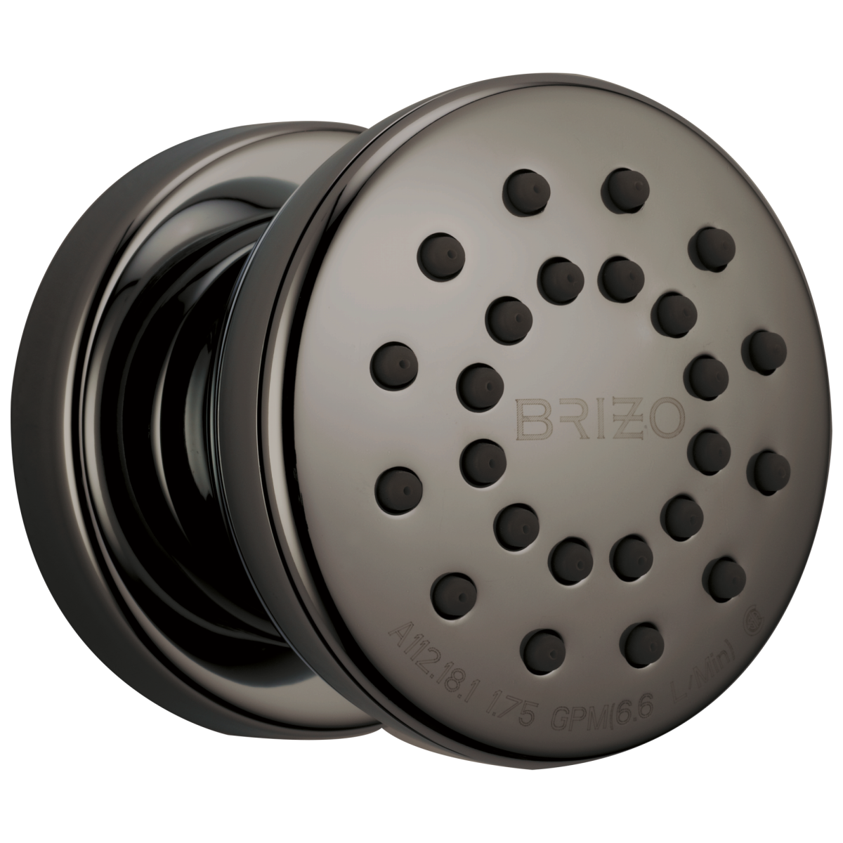 BRIZO Other Touch-Clean Round Body Spray — Brilliance Black Onyx