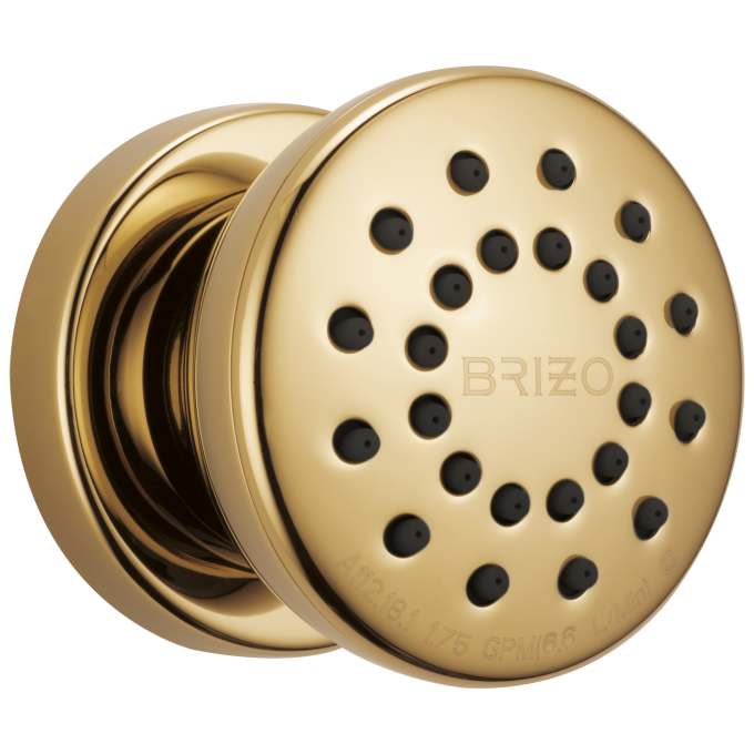 BRIZO Essential Shower Touch-Clean Round Body Spray — Polished Gold