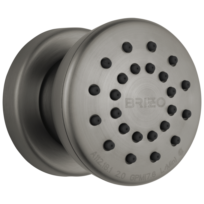 BRIZO Essential Shower Touch-Clean Round Body Spray — Luxe Steel