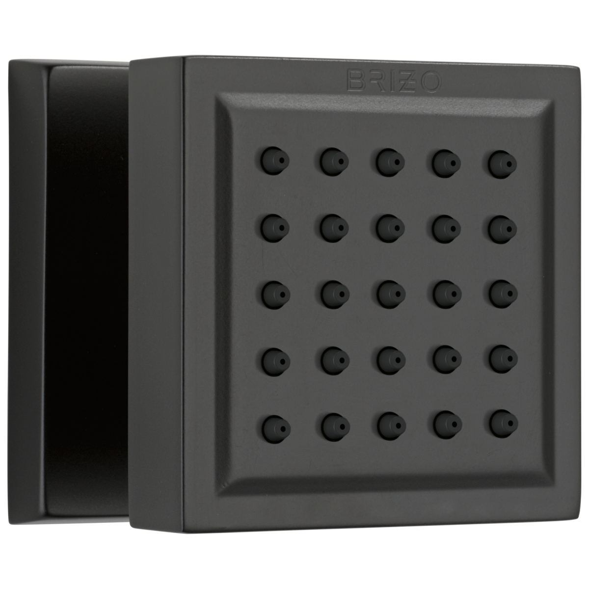 BRIZO Essential Shower Touch-Clean Square Body Spray — Matte Black
