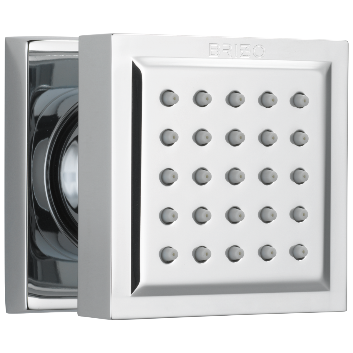 BRIZO Essential Shower Touch-Clean Square Body Spray — Chrome
