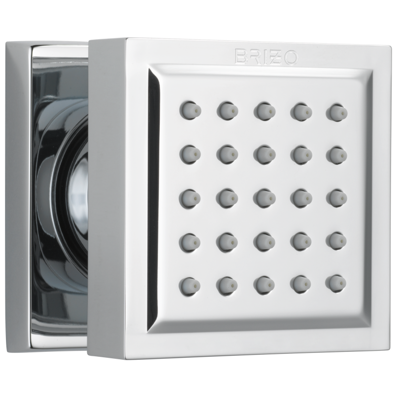BRIZO Essential Shower Touch-Clean Square Body Spray — Chrome