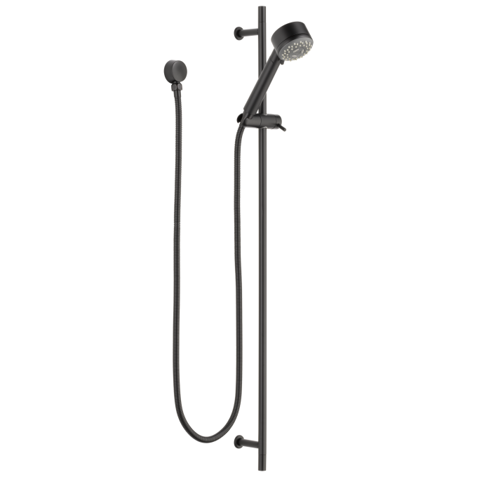 BRIZO European Multi-Function Slide Bar Hand Shower — Matte Black