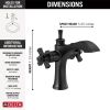 DELTA Dorval Two Handle Single Hole Monoblock Bathroom Faucet — Matte Black