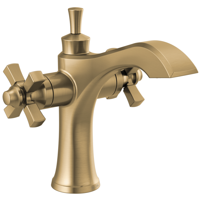 DELTA Dorval Two Handle Single Hole Monoblock Bathroom Faucet — Champagne Bronze