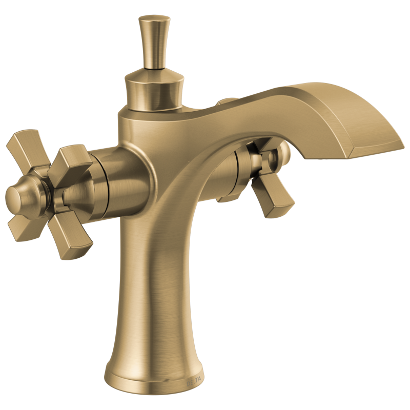 DELTA Dorval Two Handle Single Hole Monoblock Bathroom Faucet — Champagne Bronze
