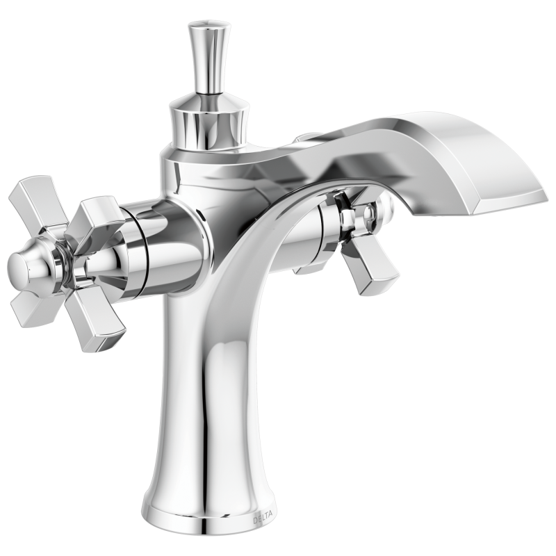 DELTA Dorval Two Handle Single Hole Monoblock Bathroom Faucet — Chrome