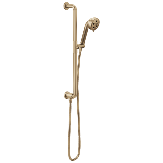 BRIZO Litze Slide Bar Handshower with H2OKINETIC Technology — Luxe Gold