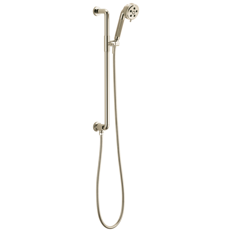 BRIZO Litze Slide Bar Handshower with H2OKINETIC Technology — Polished Nickel