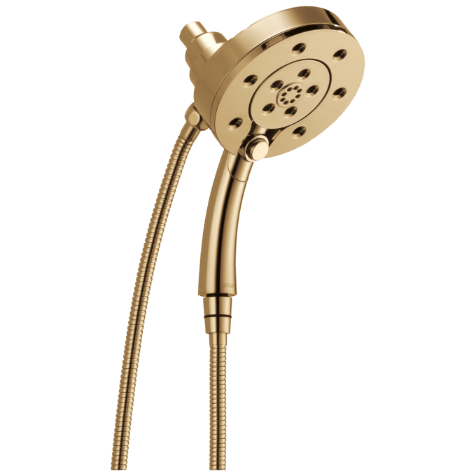 BRIZO Essential Shower Linear Round H2Okinetic Multi-Function Hydrati 2|1 Shower — Polished Gold