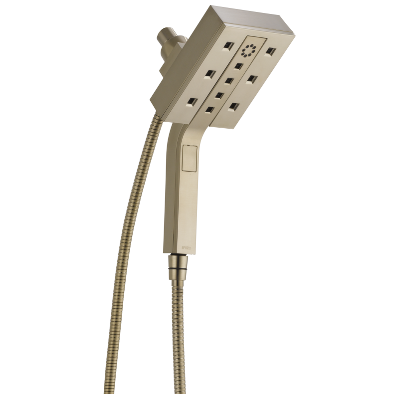 BRIZO Essential Shower Linear Square H2Okinetic Multi-Function Hydrati 2|1 Shower — Brushed Nickel