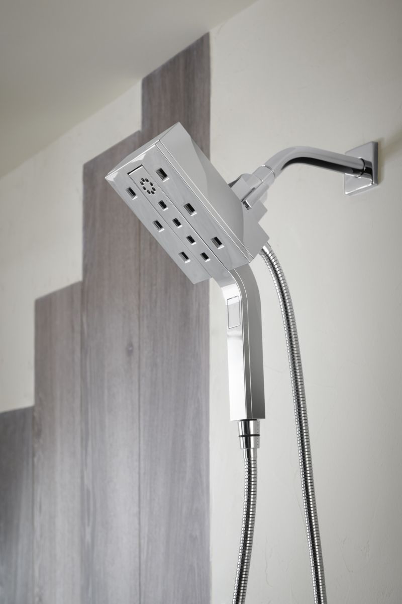 BRIZO Essential Shower 7" Linear Square Wall Mount Shower Arm And Flange — Chrome