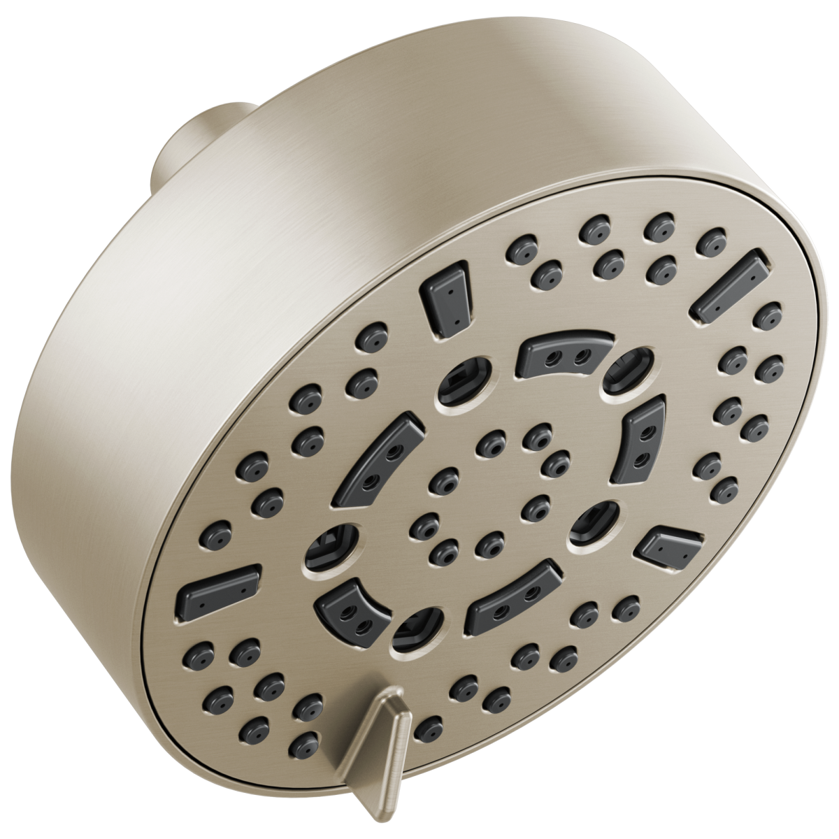 BRIZO Essential Shower 5” Linear Round H2Okinetic Multi-Function Wall Mount Shower Head - 2.5 GPM — Brushed Nickel