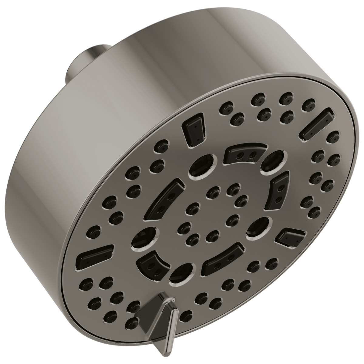 BRIZO Essential Shower 5” Linear Round H2Okinetic Multi-Function Wall Mount Shower Head - 1.75 GPM — Brilliance Black Onyx