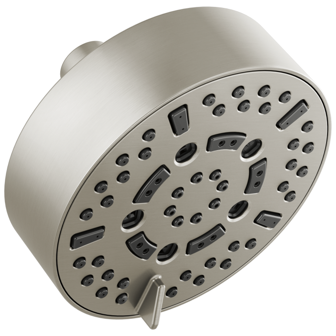 BRIZO Essential Shower 5” Linear Round H2Okinetic Multi-Function Wall Mount Shower Head - 2.5 GPM — Luxe Nickel