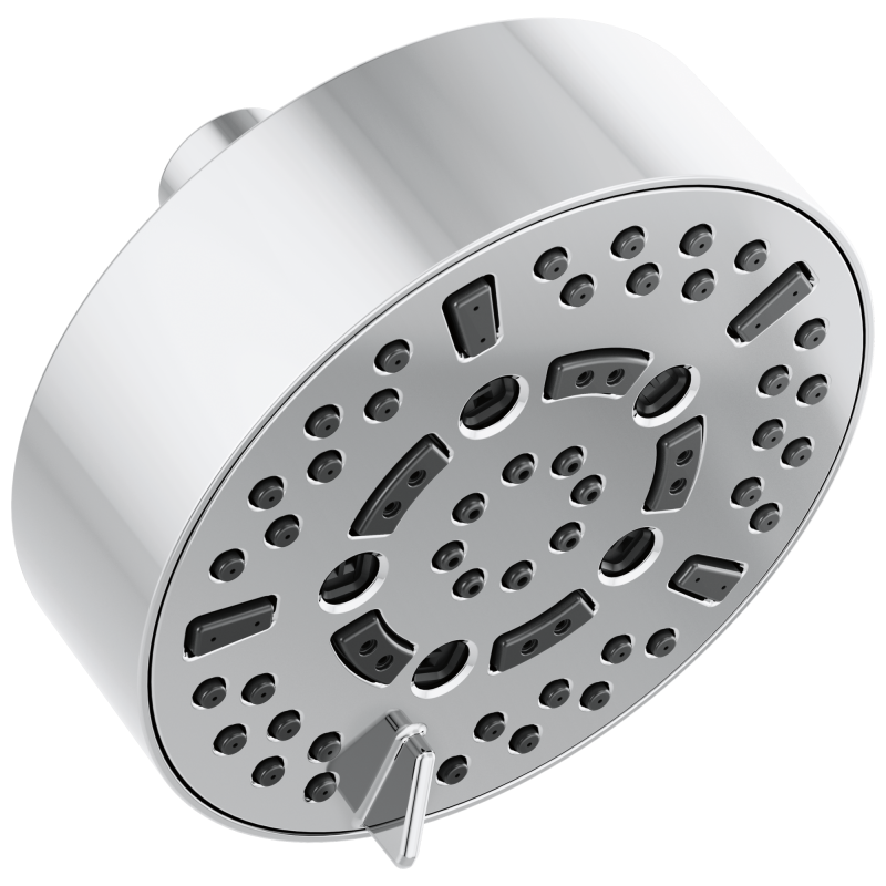BRIZO Essential Shower 5” Linear Round H2Okinetic Multi-Function Wall Mount Shower Head - 2.5 GPM — Chrome