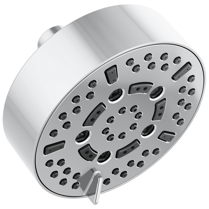 BRIZO Essential Shower 5” Linear Round H2Okinetic Multi-Function Wall Mount Shower Head - 1.75 GPM — Chrome