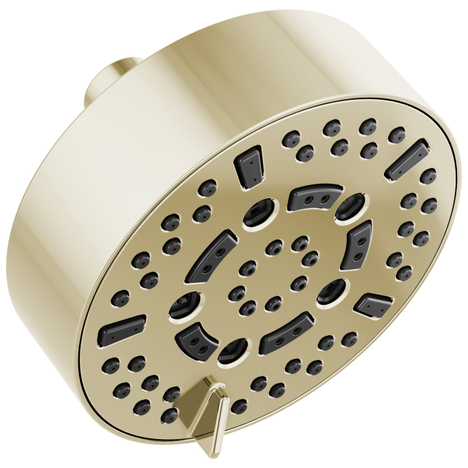 BRIZO Essential Shower 5” Linear Round H2Okinetic Multi-Function Wall Mount Shower Head - 2.5 GPM — Polished Nickel