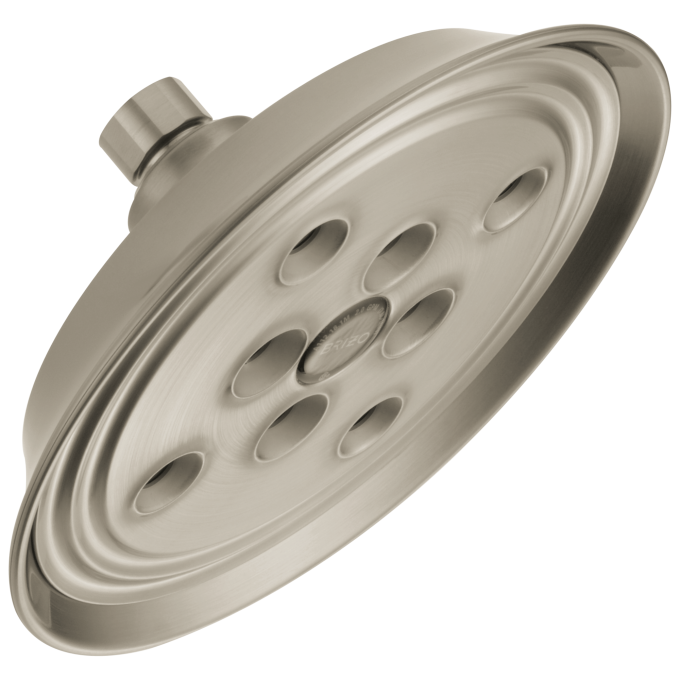 BRIZO Essential Shower 7" Classic Round H2Okinetic Single Function Wall Mount Showerhead — Brushed Nickel