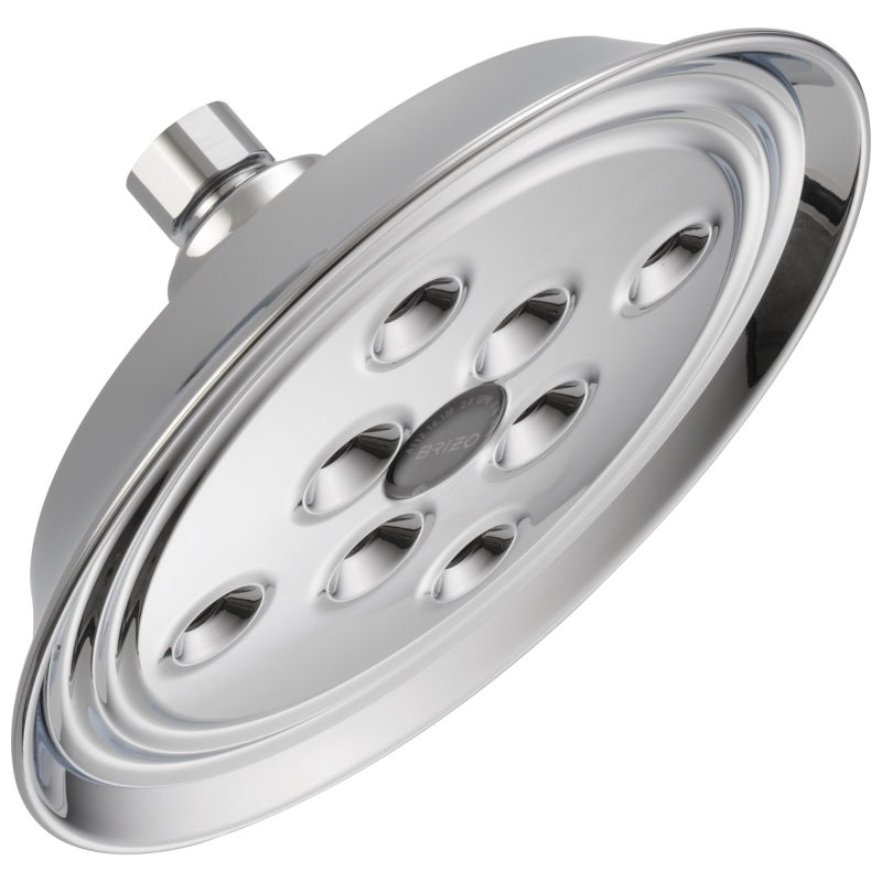 BRIZO Essential Shower 7" Classic Round H2Okinetic Single Function Wall Mount Showerhead — Chrome