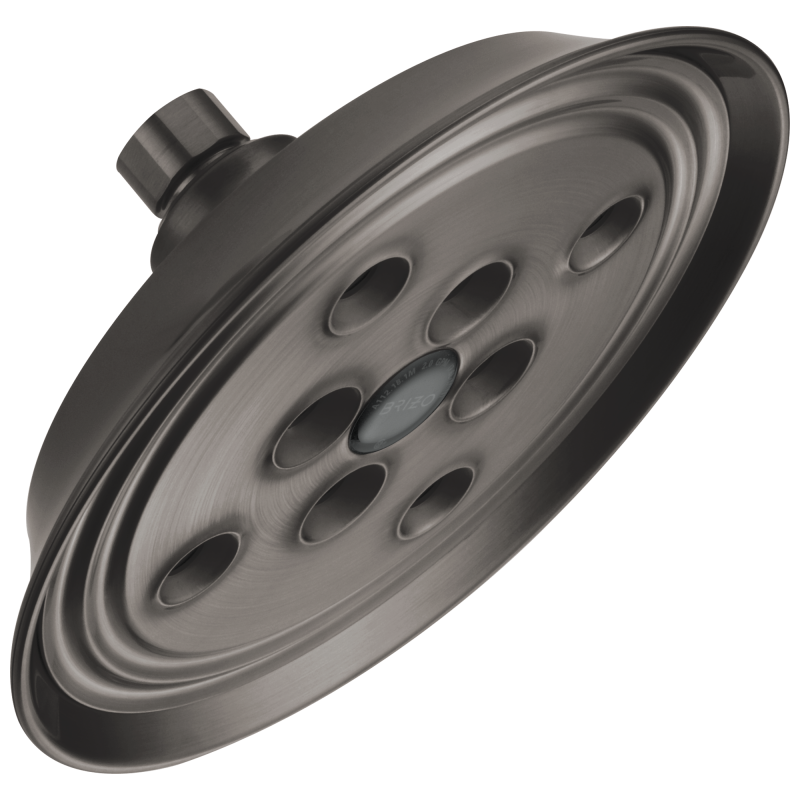 BRIZO Essential Shower 7" Classic Round H2Okinetic Single Function Wall Mount Showerhead — Luxe Steel