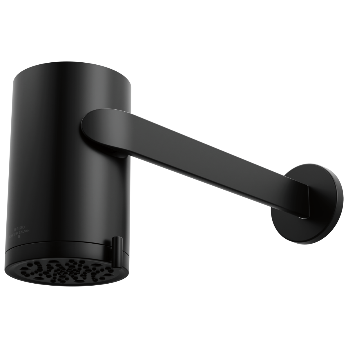 BRIZO Roccesco Multi-Function Sconce Wall Mount Shower Head with Shower Arm and Flange - 2.5 GPM — Matte Black