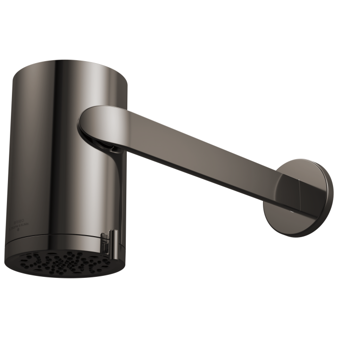 BRIZO Roccesco Multi-Function Sconce Wall Mount Shower Head with Shower Arm and Flange - 1.75 GPM — Brilliance Black Onyx