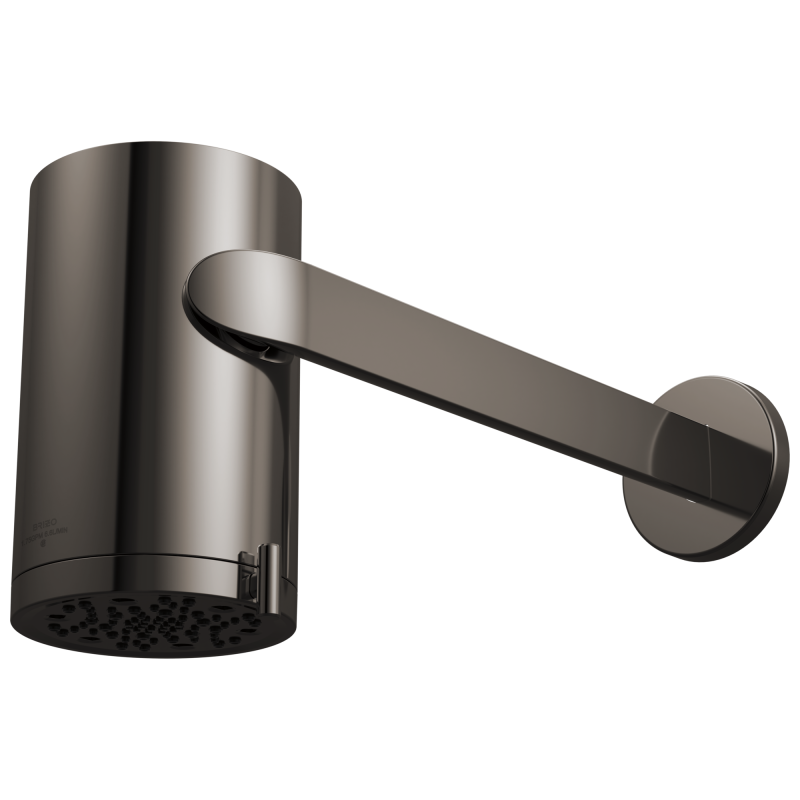BRIZO Roccesco Multi-Function Sconce Wall Mount Shower Head with Shower Arm and Flange - 1.75 GPM — Brilliance Black Onyx