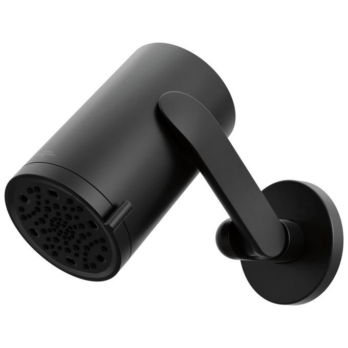 BRIZO Roccesco Multi-Function Sconce Wall Mount Shower Head with Jointed Shower Arm and Flange - 1.75 GPM — Matte Black