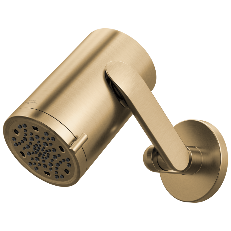 BRIZO Roccesco Multi-Function Sconce Wall Mount Shower Head with Jointed Shower Arm and Flange - 1.75 GPM — Luxe Gold