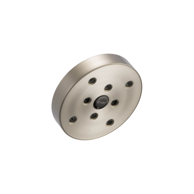 BRIZO Essential Shower 5" Linear Round H2Okinetic Single Function Wall Mount Showerhead — Brushed Nickel