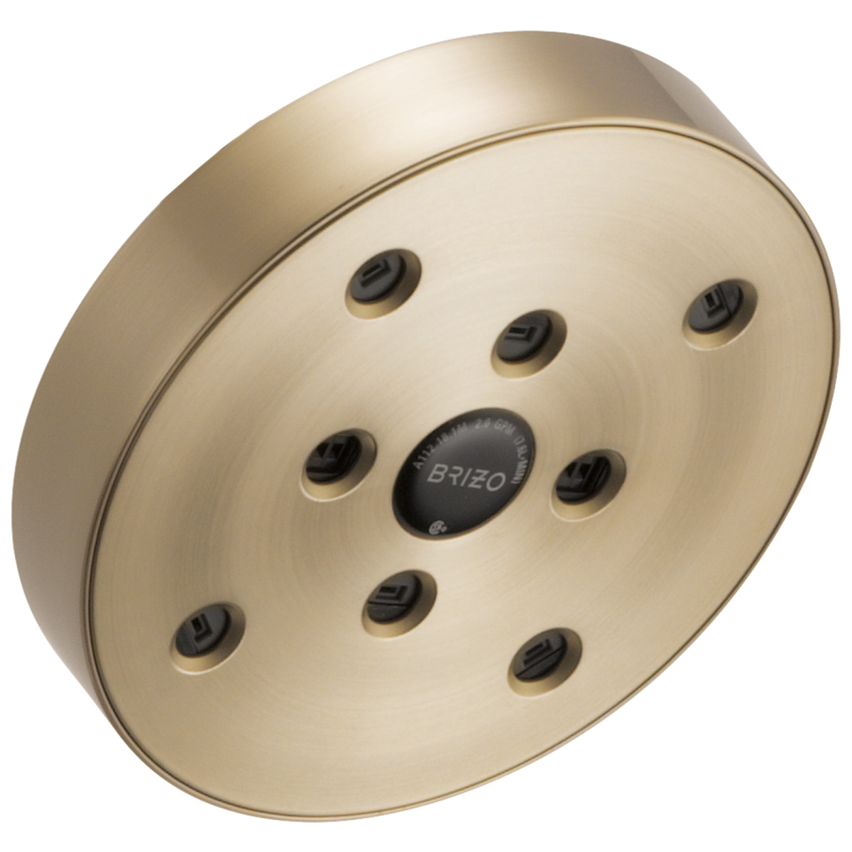 BRIZO Essential Shower 5" Linear Round H2Okinetic Single Function Wall Mount Showerhead — Luxe Gold