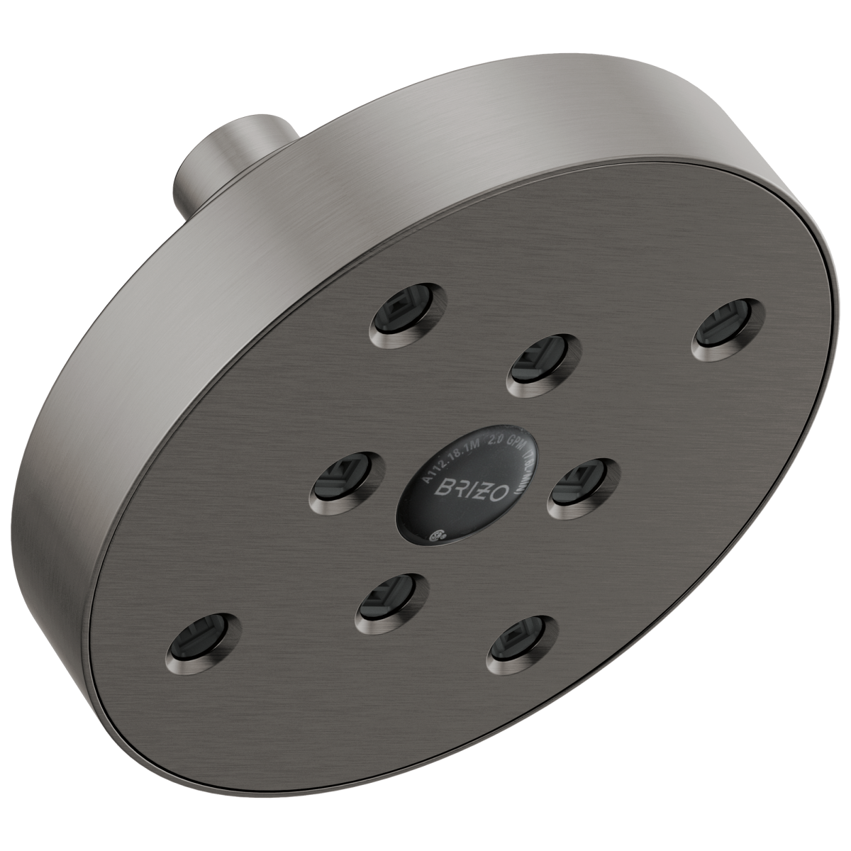 BRIZO Essential Shower 5" Linear Round H2Okinetic Single Function Wall Mount Showerhead — Luxe Steel